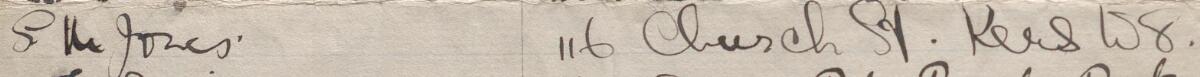 Image of S M Jones's signature and address in the petition