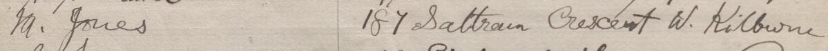 Image of M Jones's signature and address in the petition