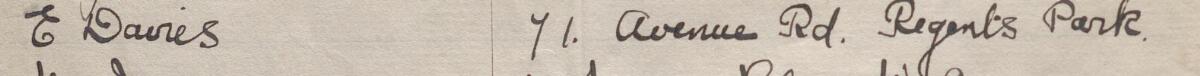 Image of E Davies's signature and address in the petition