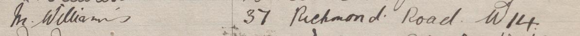 Image of M Williams's signature and address in the petition