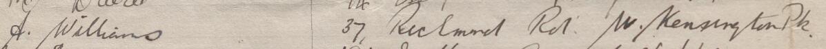 Image of A Williams's signature and address in the petition