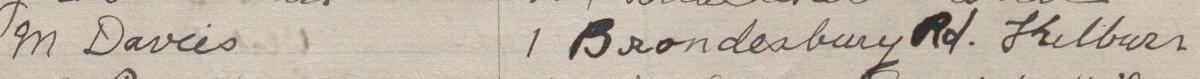 Image of M Davies's signature and address in the petition