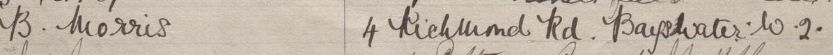 Image of B Morris's signature and address in the petition
