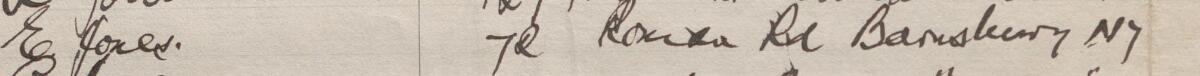 Image of E Jones's signature and address in the petition