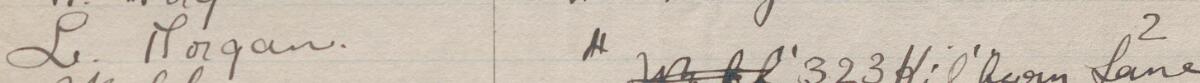 Image of L Morgan's signature and address in the petition