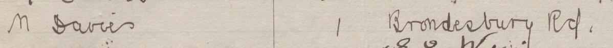 Image of M Davies's signature and address in the petition