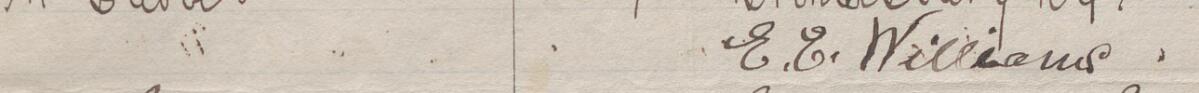 Image of E E Williams's signature and address in the petition