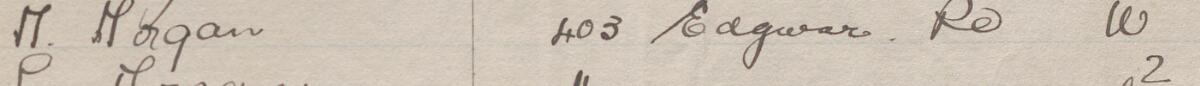 Image of M Morgan's signature and address in the petition