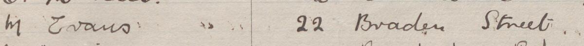 Image of M Evans's signature and address in the petition