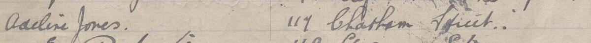 Image of Adeline Jones's signature and address in the petition