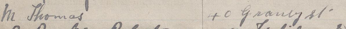 Image of M Thomas's signature and address in the petition