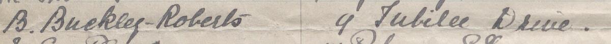 Image of B Buckley-Roberts's signature and address in the petition