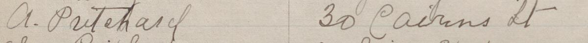 Image of A Pritchard's signature and address in the petition
