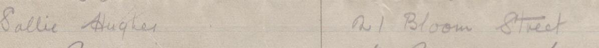 Image of Sallie Hughes's signature and address in the petition