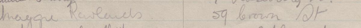 Image of Maggie Rowlands's signature and address in the petition