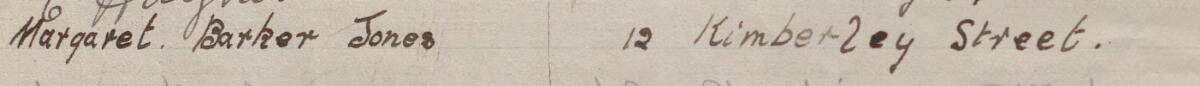 Image of Margaret Barker Jones's signature and address in the petition