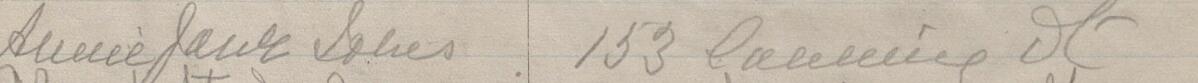 Image of Annie Jane Jones's signature and address in the petition