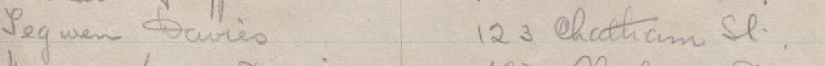 Image of Tegwen Davies's signature and address in the petition