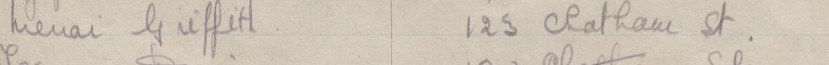 Image of Menai Griffith's signature and address in the petition