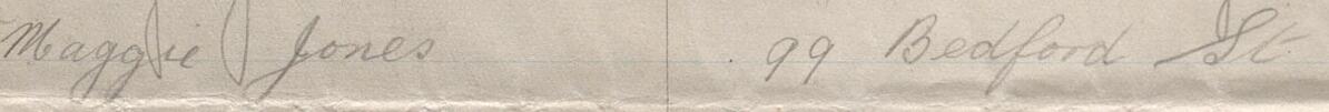 Image of Maggie Jones's signature and address in the petition
