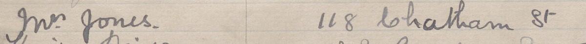 Image of Mrs Jones's signature and address in the petition