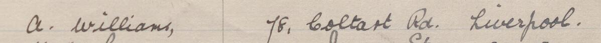 Image of A Williams's signature and address in the petition