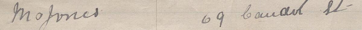 Image of M O Jones's signature and address in the petition
