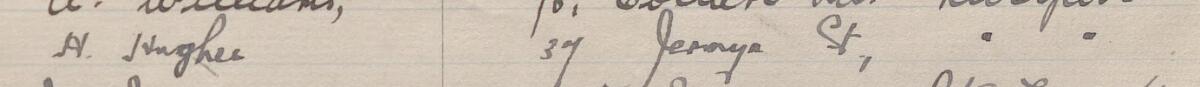 Image of H Hughes's signature and address in the petition