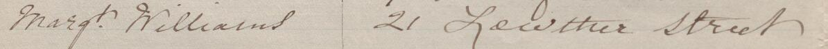 Image of Margt Williams's signature and address in the petition
