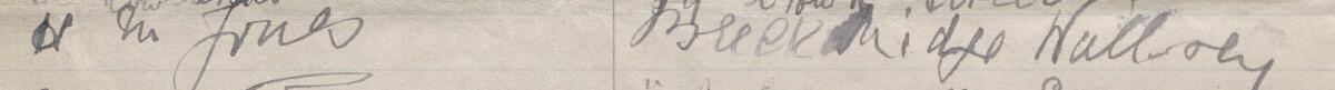Image of H M Jones's signature and address in the petition