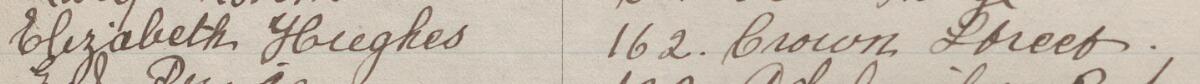 Image of Elizabeth Hughes's signature and address in the petition