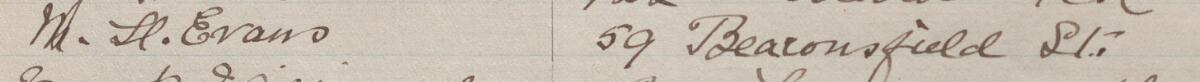 Image of M Ll Evans's signature and address in the petition