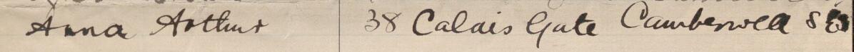 Image of Ann Arthur's signature and address in the petition