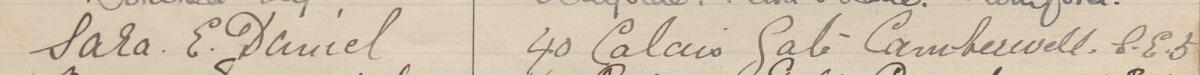 Image of Sara E. Daniel's signature and address in the petition