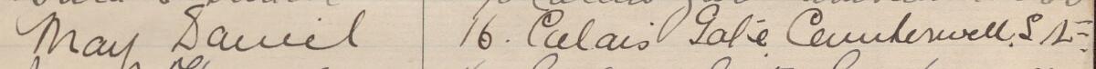 Image of May Daniel's signature and address in the petition