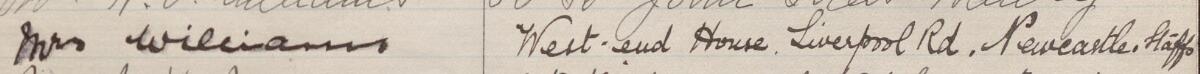 Image of Mrs Williams's signature and address in the petition