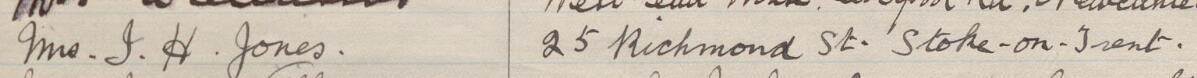 Image of Mrs. J. H. Jones's signature and address in the petition
