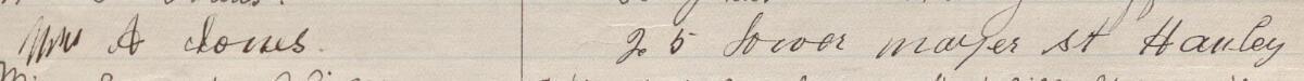Image of Mrs A Jones's signature and address in the petition