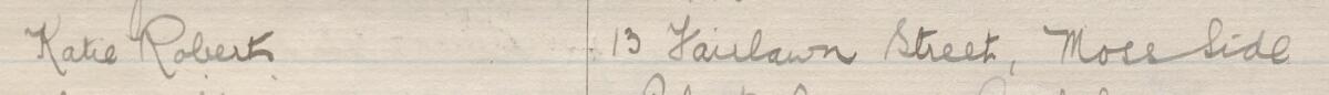 Image of Katie Roberts's signature and address in the petition