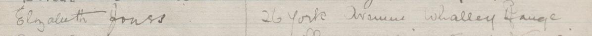 Image of Elizabeth Jones's signature and address in the petition