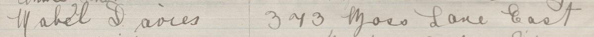 Image of Mabel Davies's signature and address in the petition