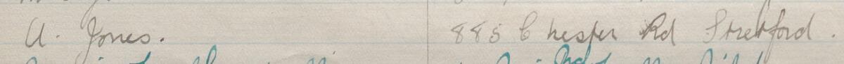 Image of A Jones's signature and address in the petition