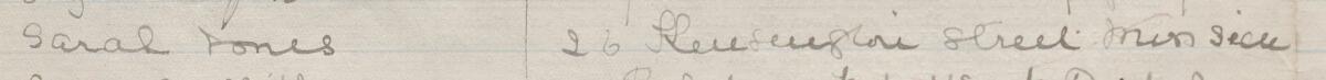 Image of Sarah Jones's signature and address in the petition