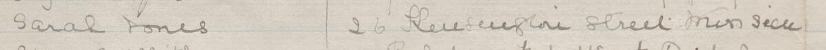 Image of Sarah Jones's signature and address in the petition