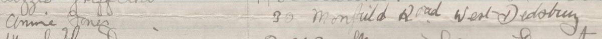 Image of Annie Jones's signature and address in the petition