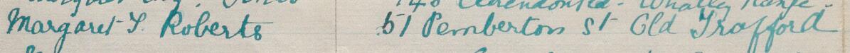 Image of Margaret T Roberts's signature and address in the petition