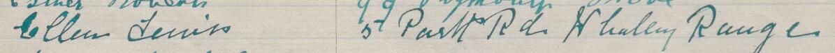 Image of Ellen Lewis's signature and address in the petition