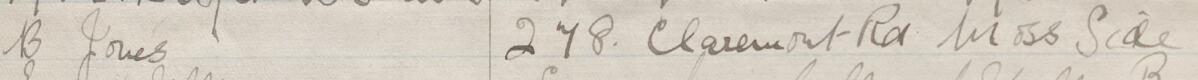 Image of B Jones's signature and address in the petition