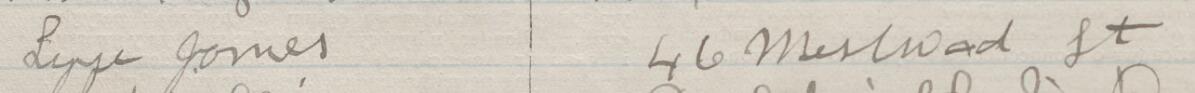 Image of Lizzie Jones's signature and address in the petition