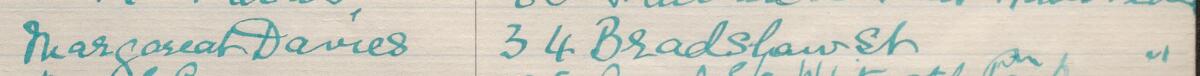 Image of Margaret Davies's signature and address in the petition